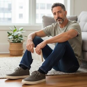 Lamo Mens Canvas Lace Up Sneakers Olive Green Low Top Casual Shoes Size 13